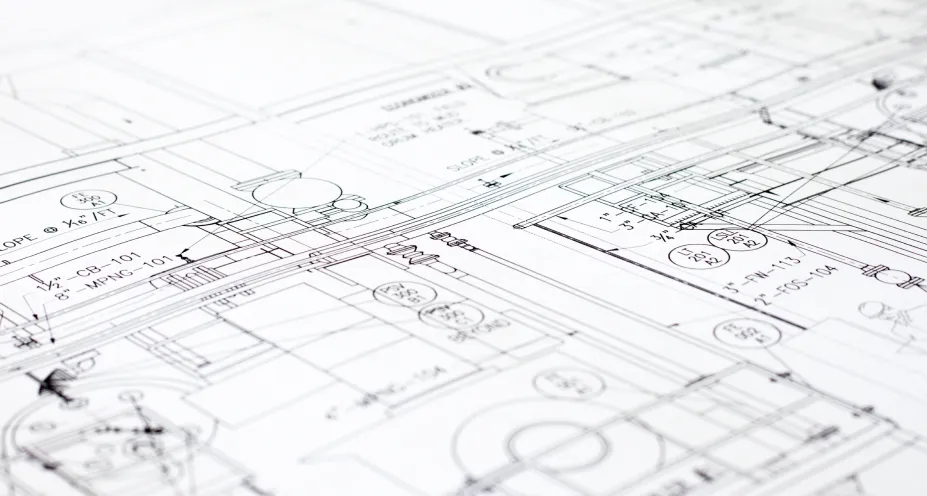 A commercial flooring plan blueprint.